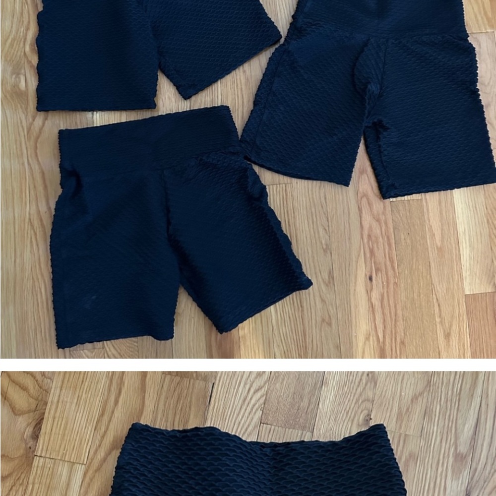 2 BBB Black Textured Biker Shorts